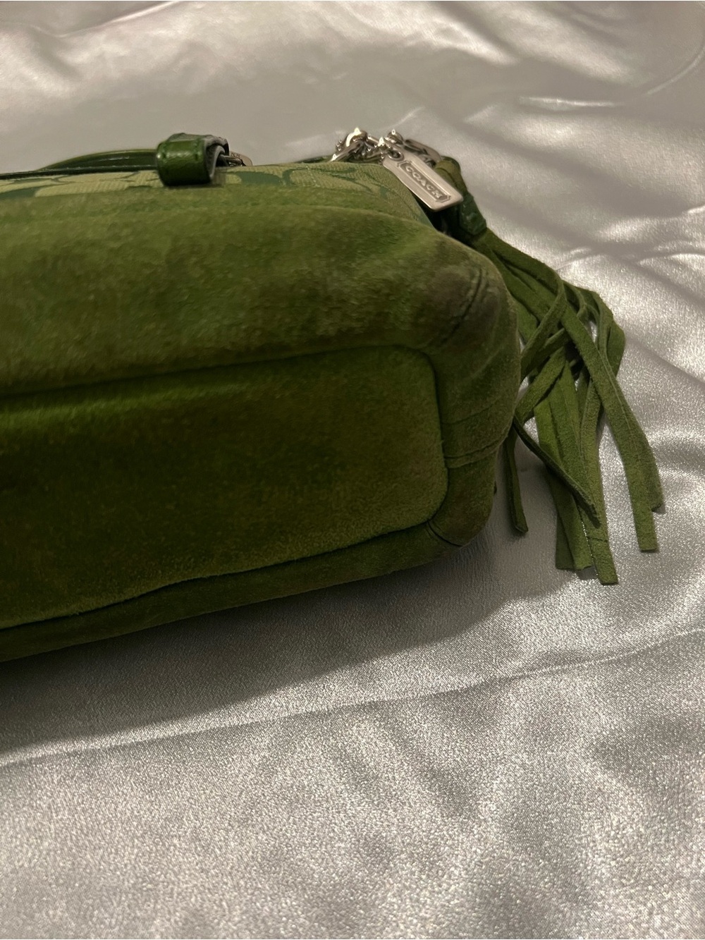 Coach Green Signature Jacquard Shoulder Bag - Picture 5 of 8